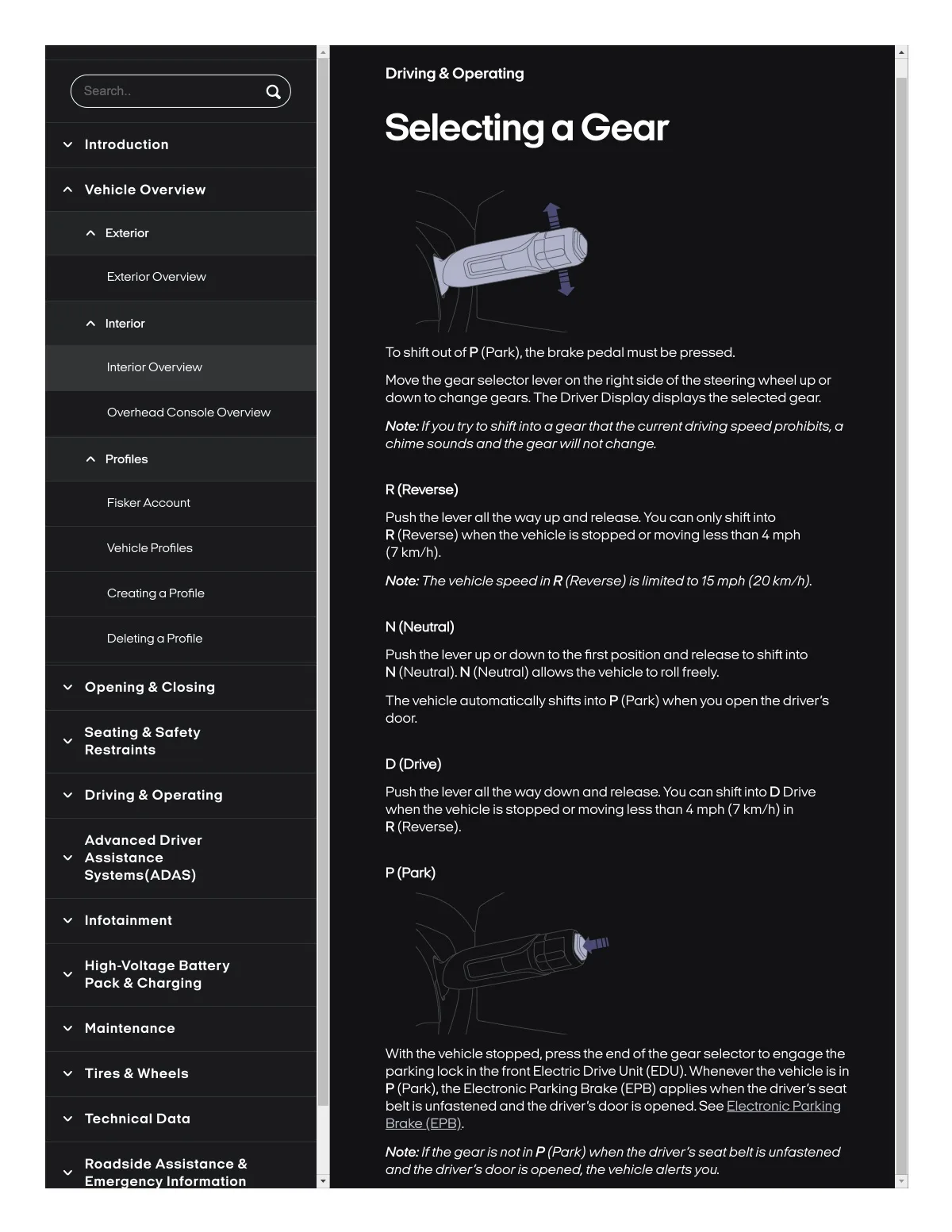 Fisker Ocean manual PDF page 19