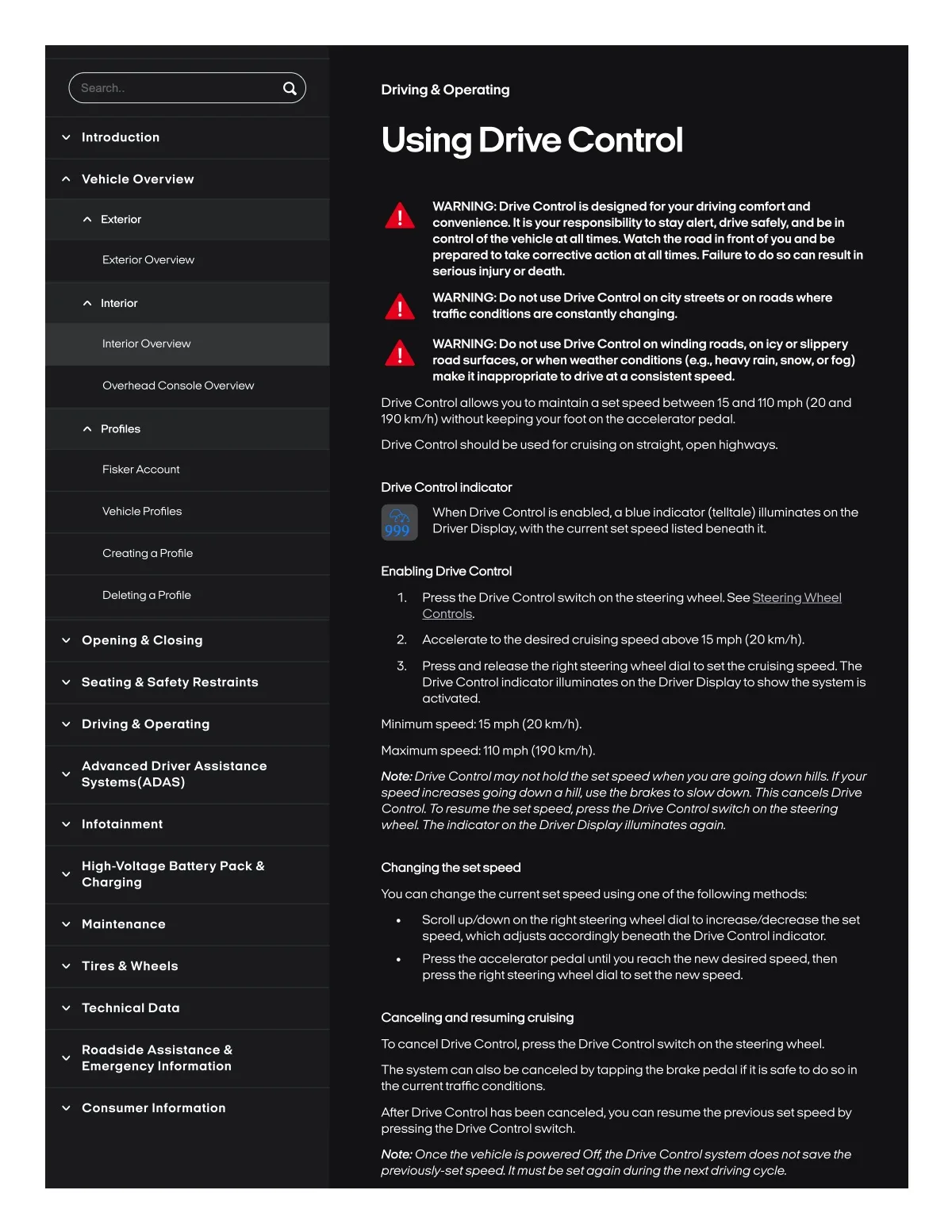 Fisker Ocean manual PDF page 21