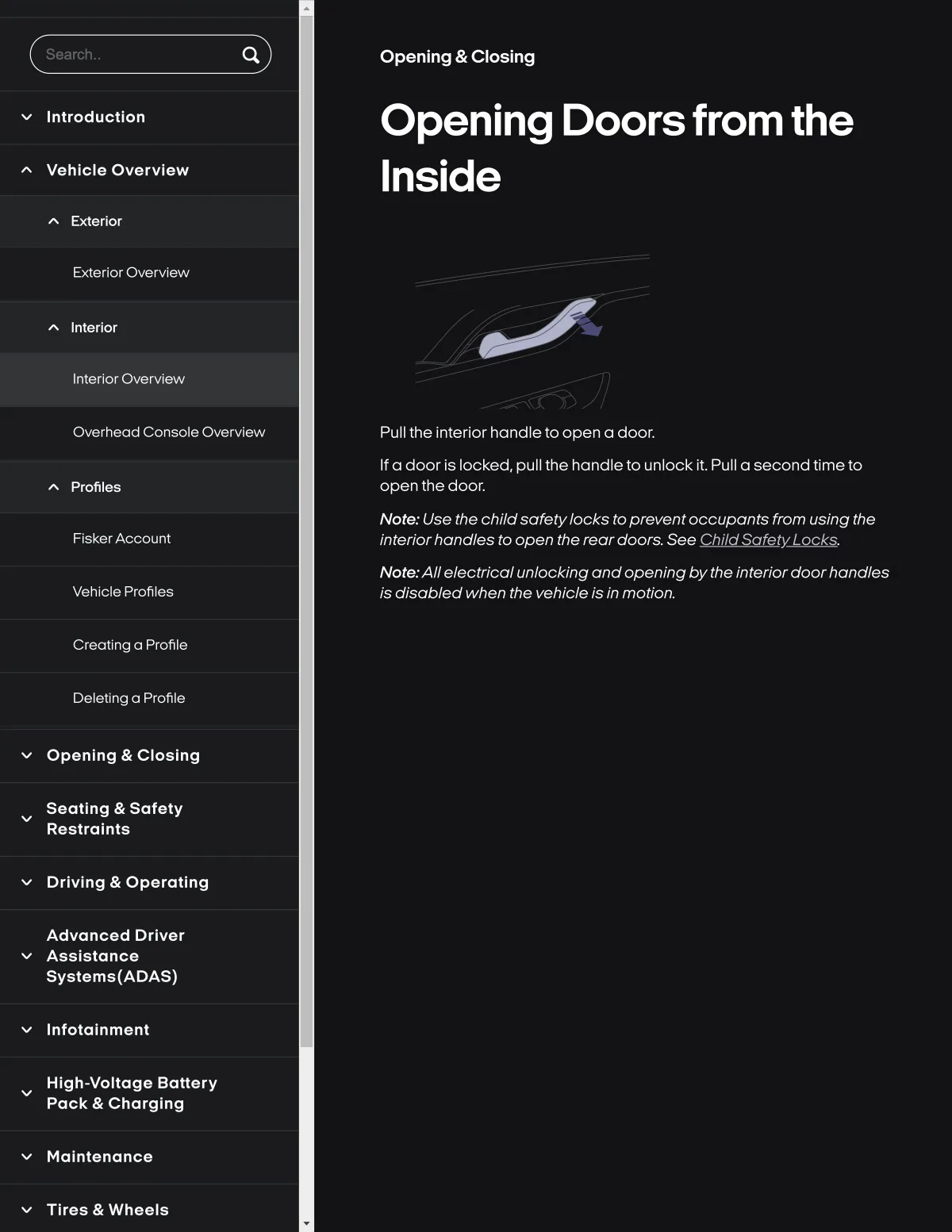 Fisker Ocean manual PDF page 43