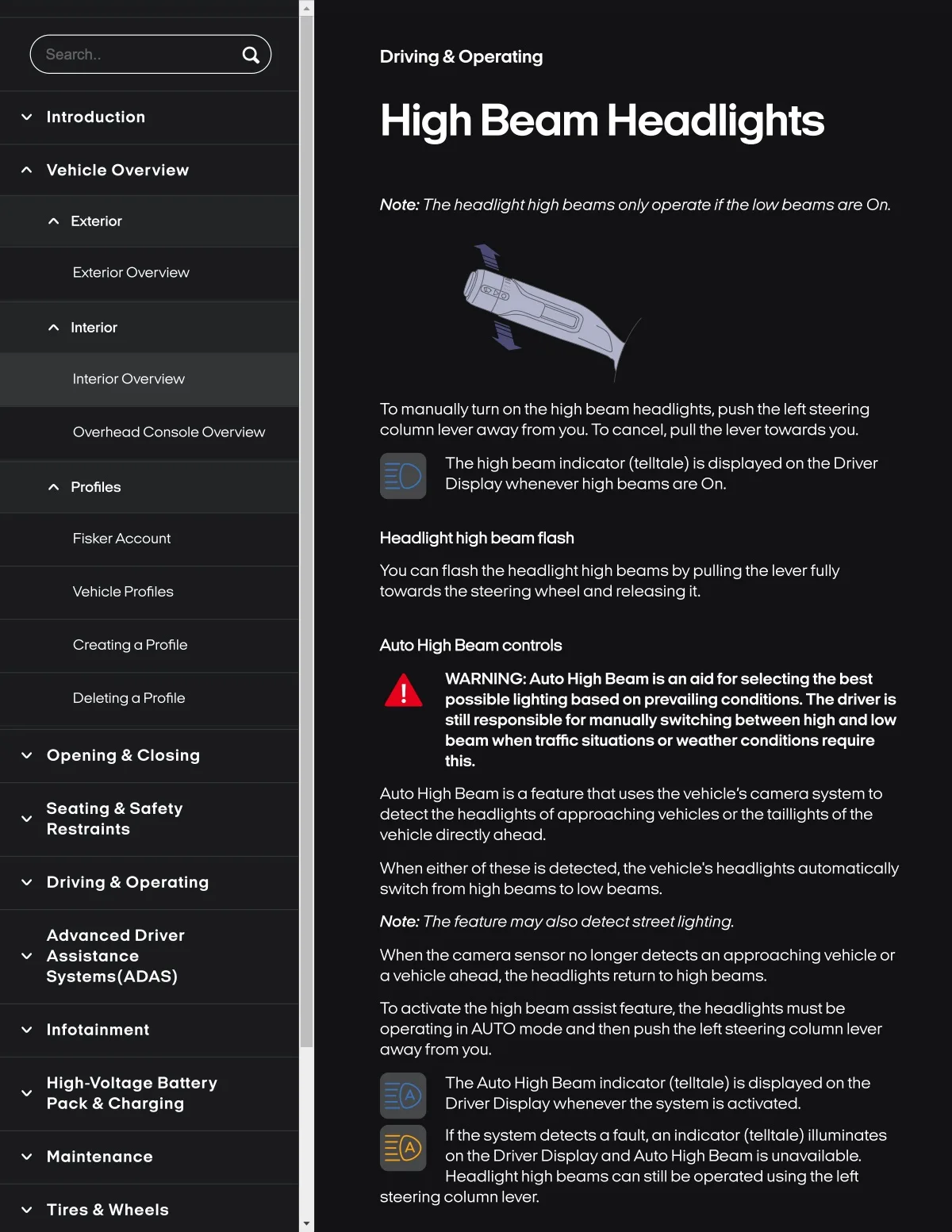 Fisker Ocean manual PDF page 50
