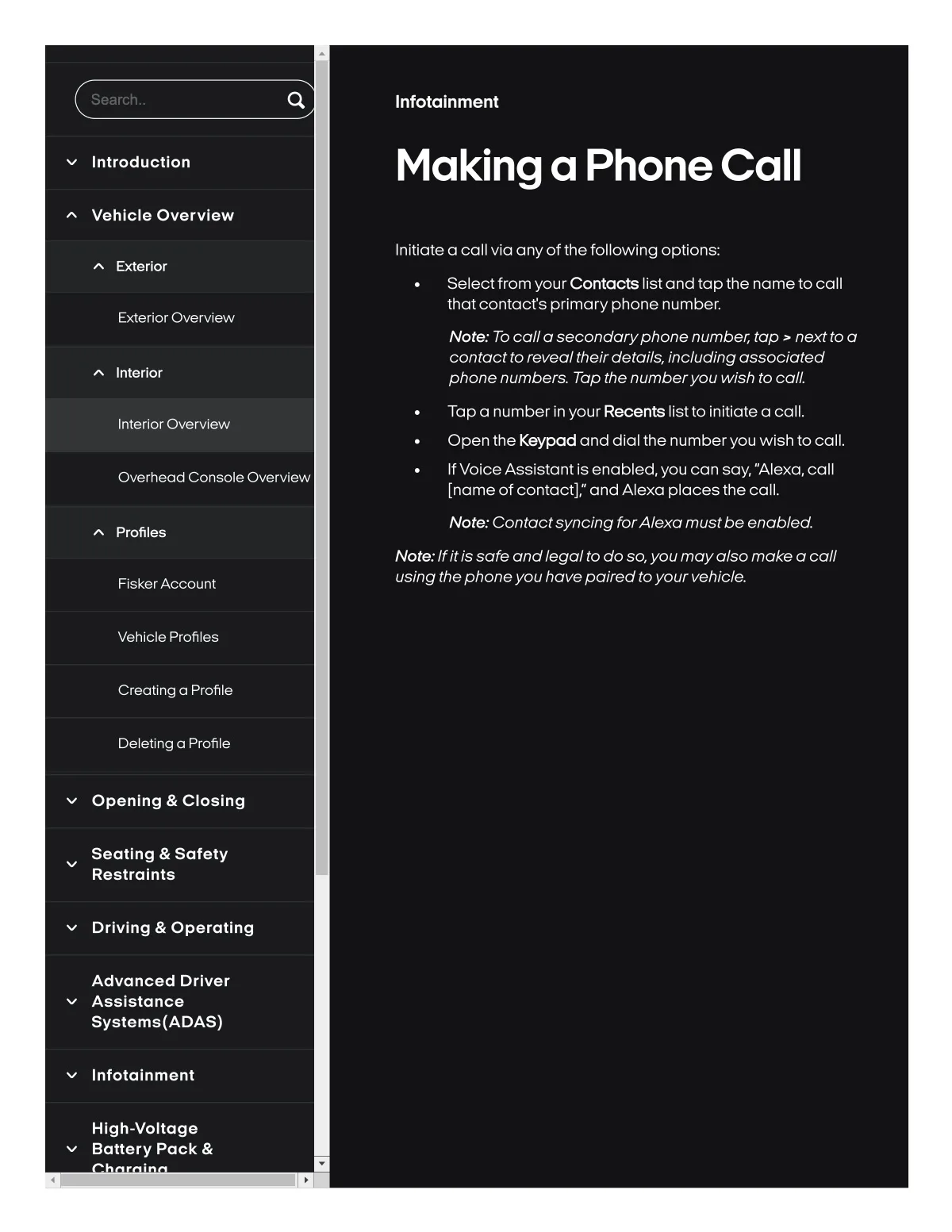 Fisker Ocean manual PDF page 54