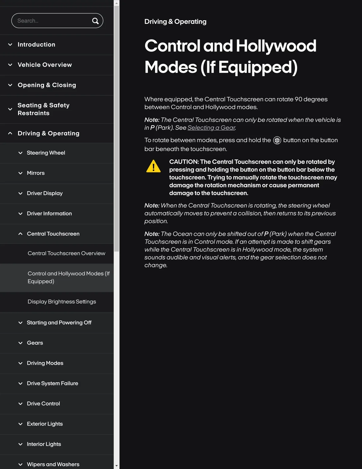 Fisker Ocean manual PDF page 155