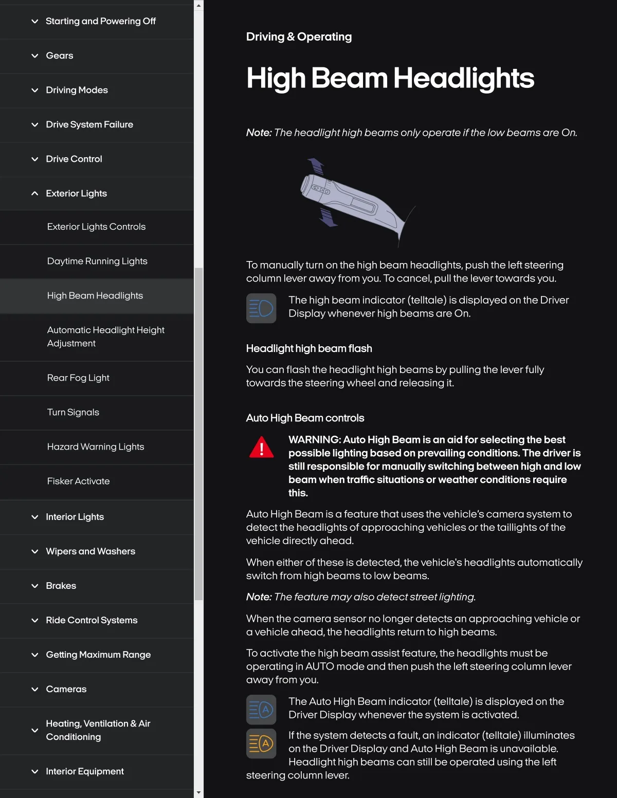Fisker Ocean manual PDF page 167