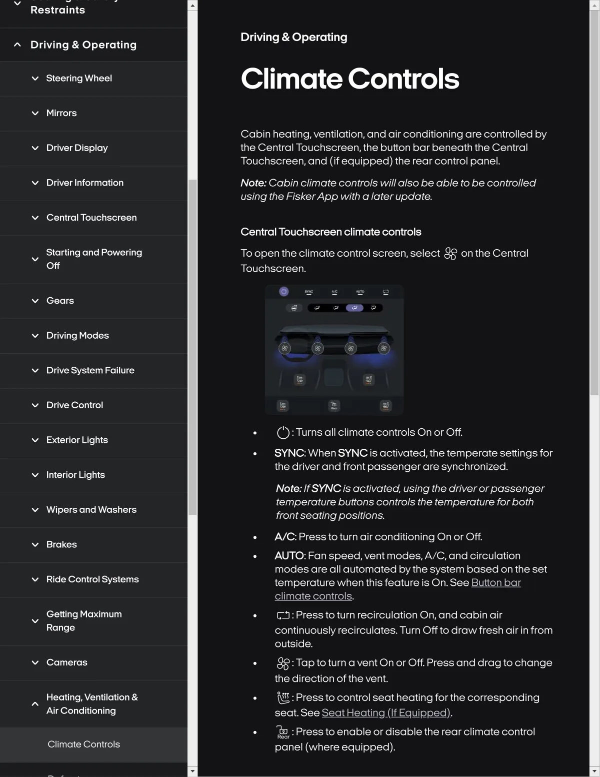 Fisker Ocean manual PDF page 190