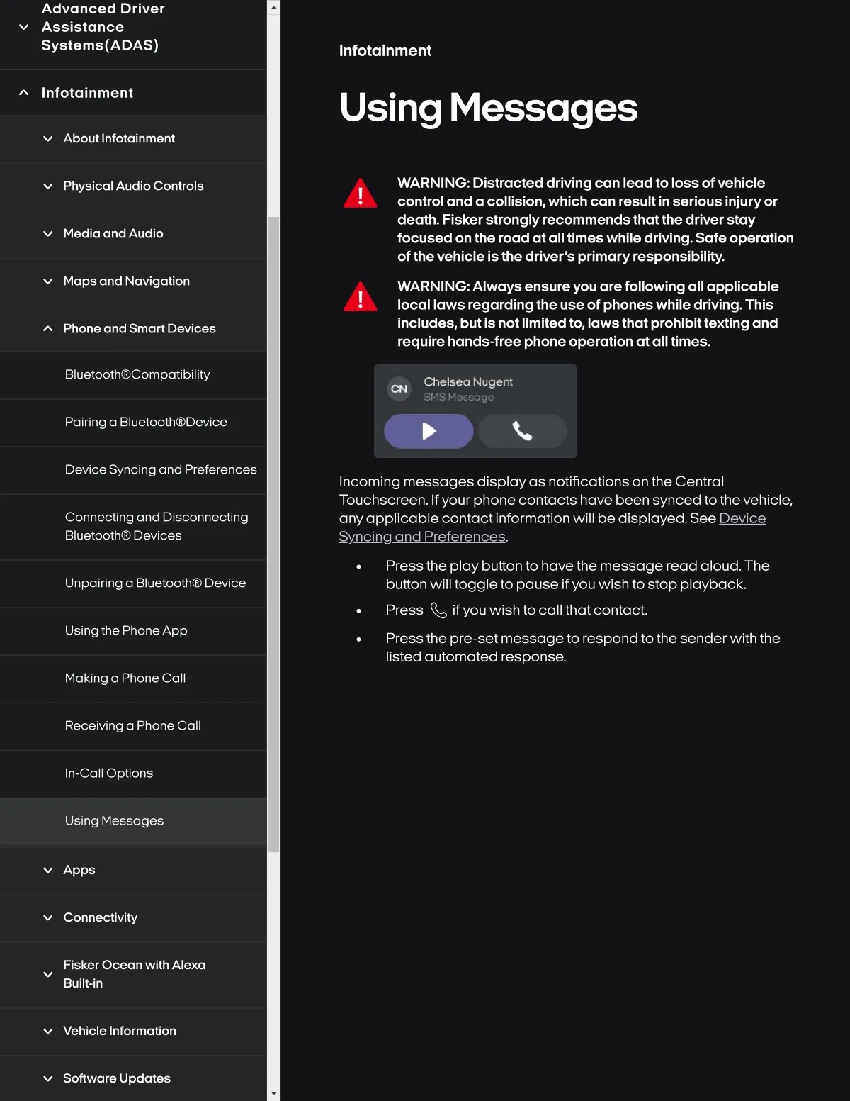 Fisker Ocean manual PDF page 251