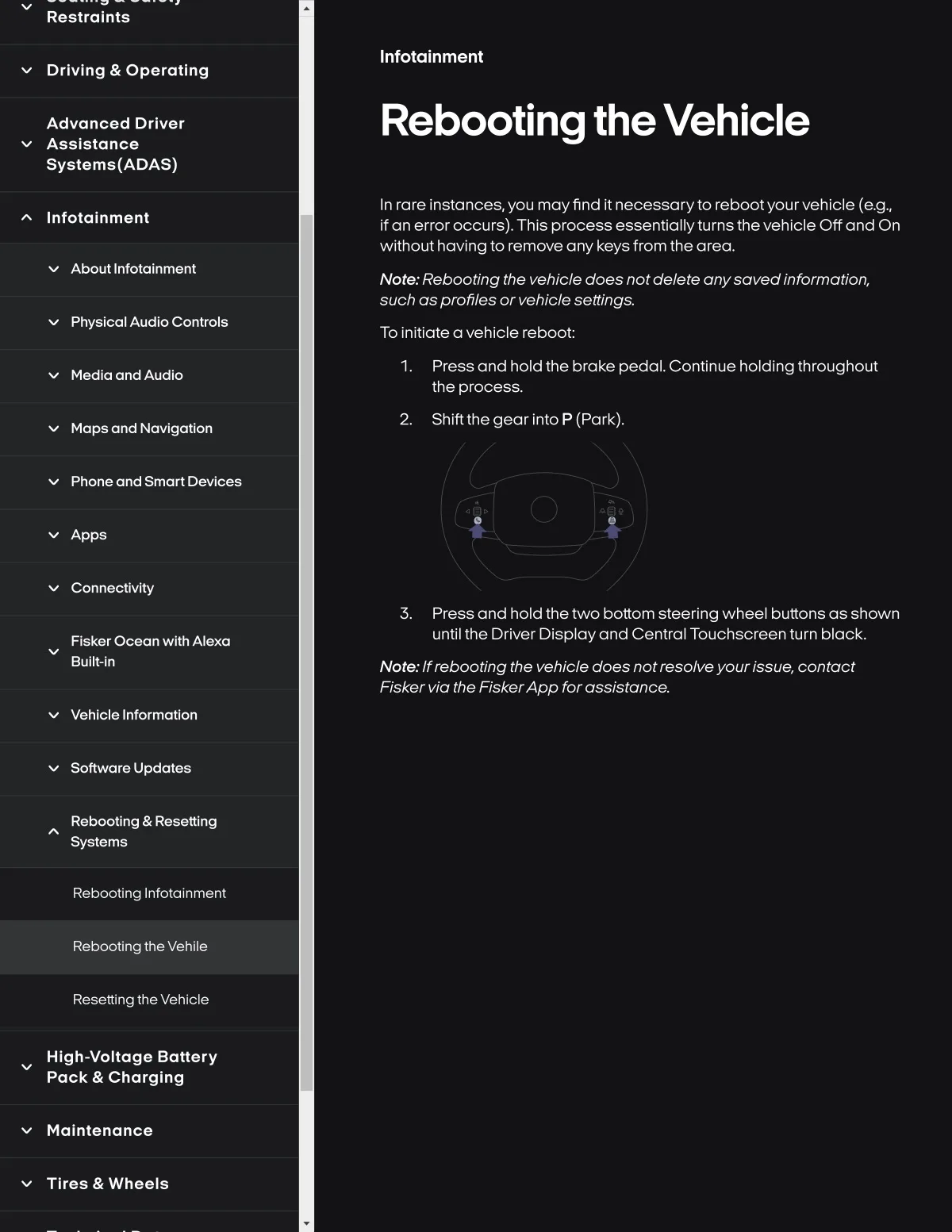 Fisker Ocean manual PDF page 266